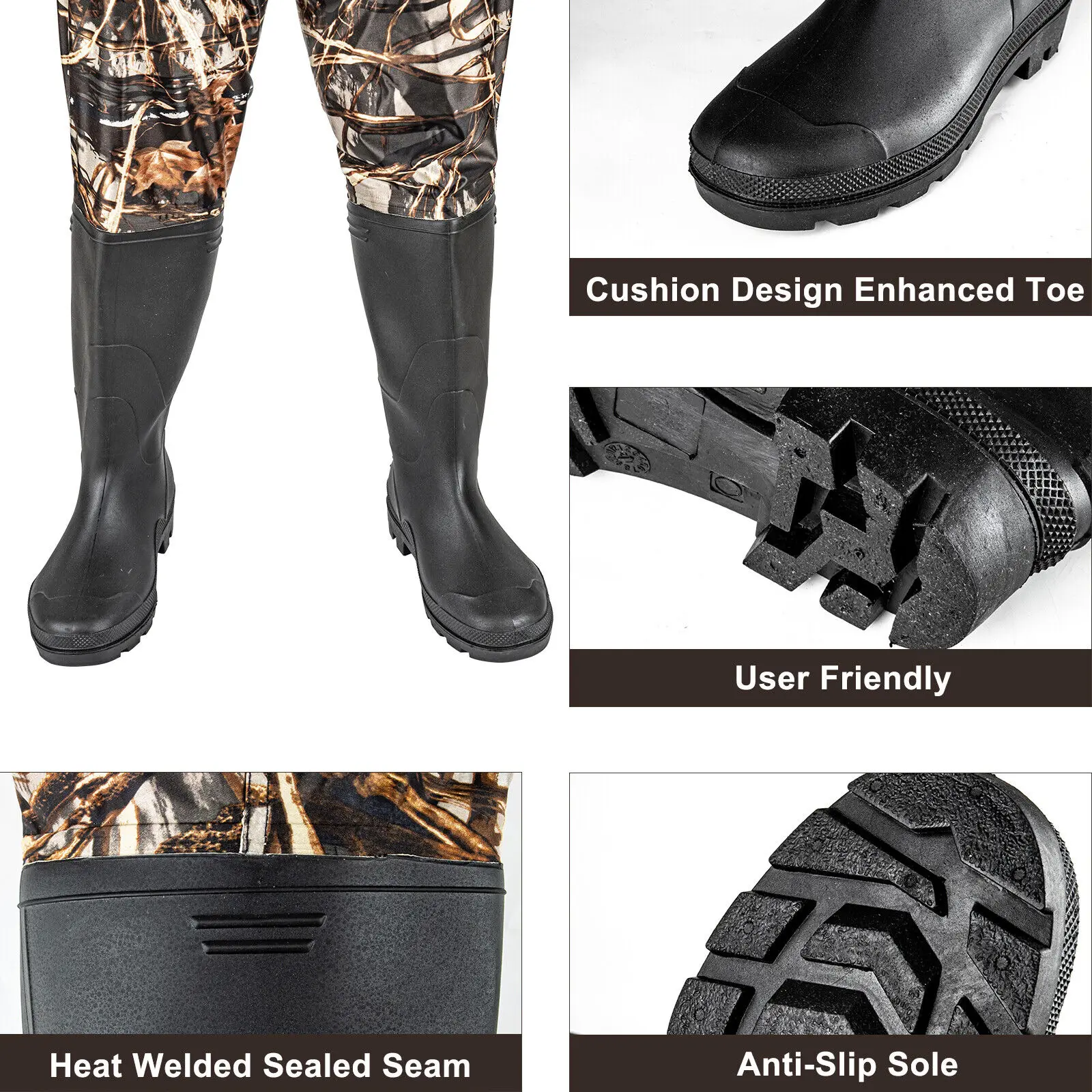 Fly Fishing Waders Neoprene Camo Hunting Waders with Hunting Boots Waterproof