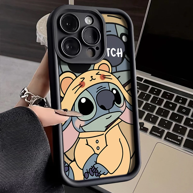 thumbnail image 1 of Disney Mickey Mouse Stitch Soft Case for iPhone 15 14 13 12 11 Pro Max XS X XR 8 7 6S 6 Plus SE 2020 Frosting Shockproof Cover, 1 of 5