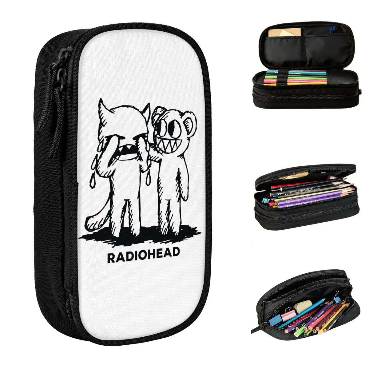 

Radiohead Rock Pencil Case New Pen Holder Bag Kids Large Storage Students School Gifts Pencilcases