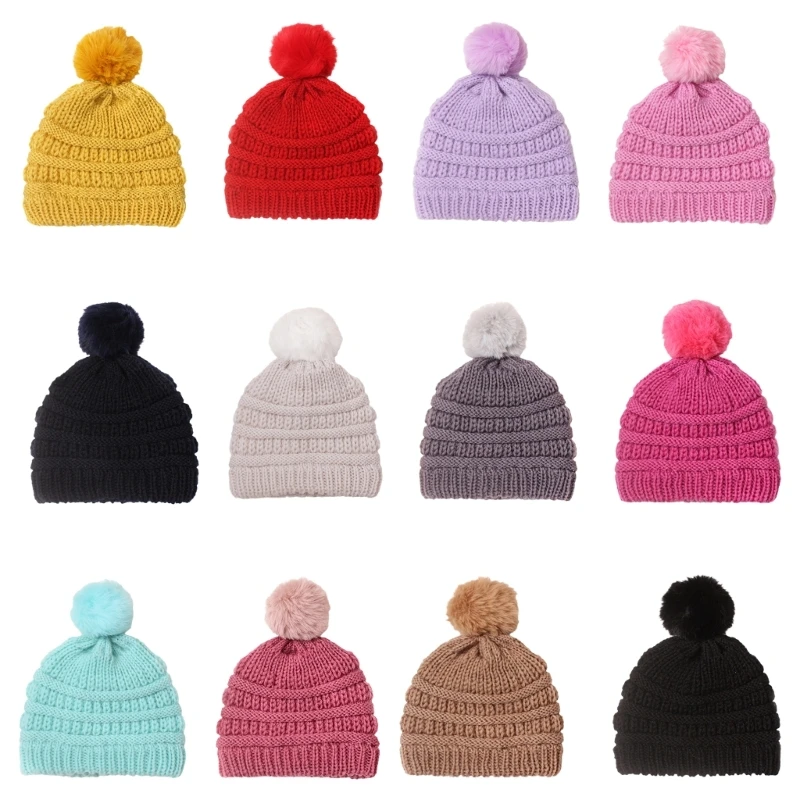 

and Warm Baby Bonnet Winter Hat Infant Knit Cap Fall Pom Pom Cap