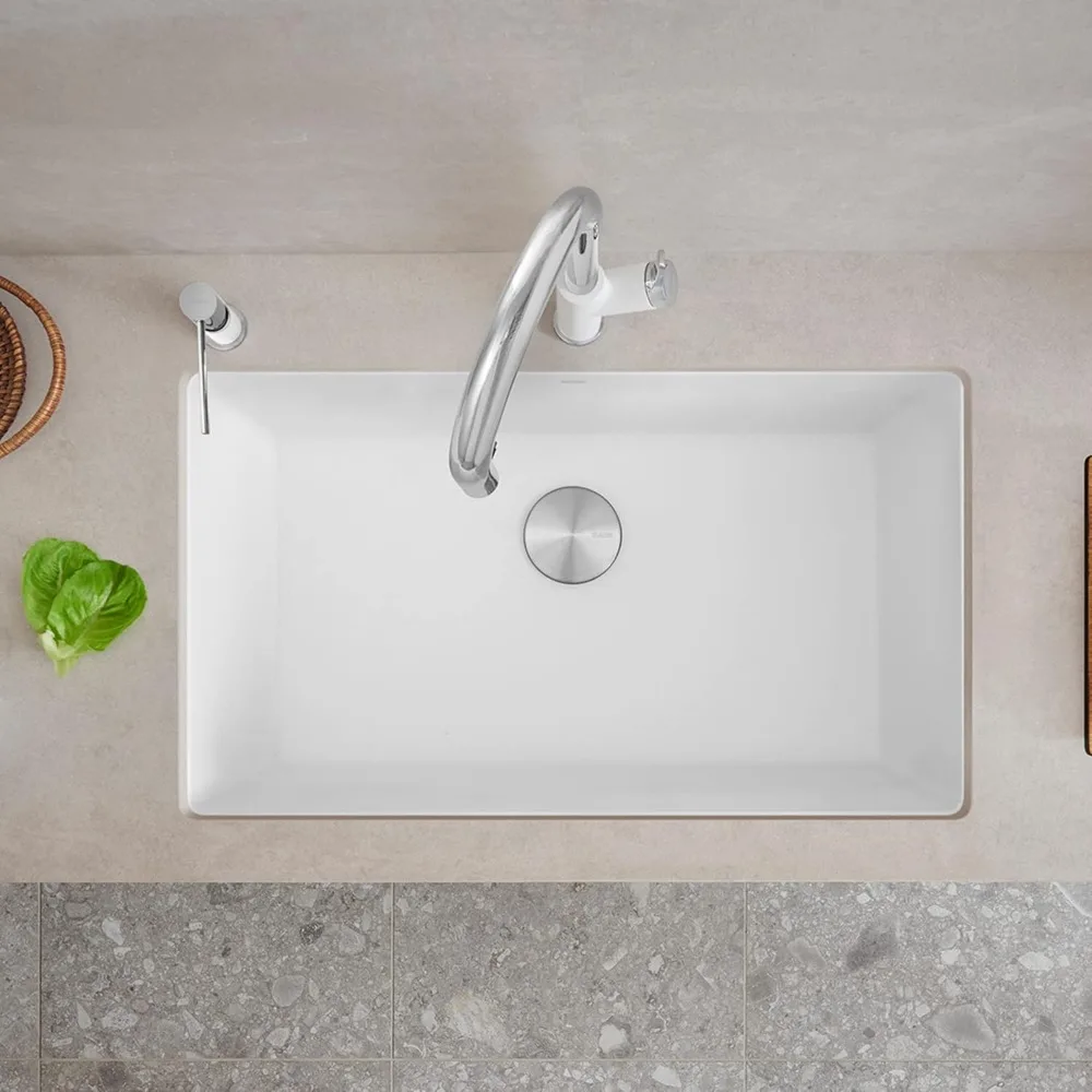 Kitchen Sinks,Super Single Bowl-White Sink, 32" L X 19" W,Kitchen Sinks