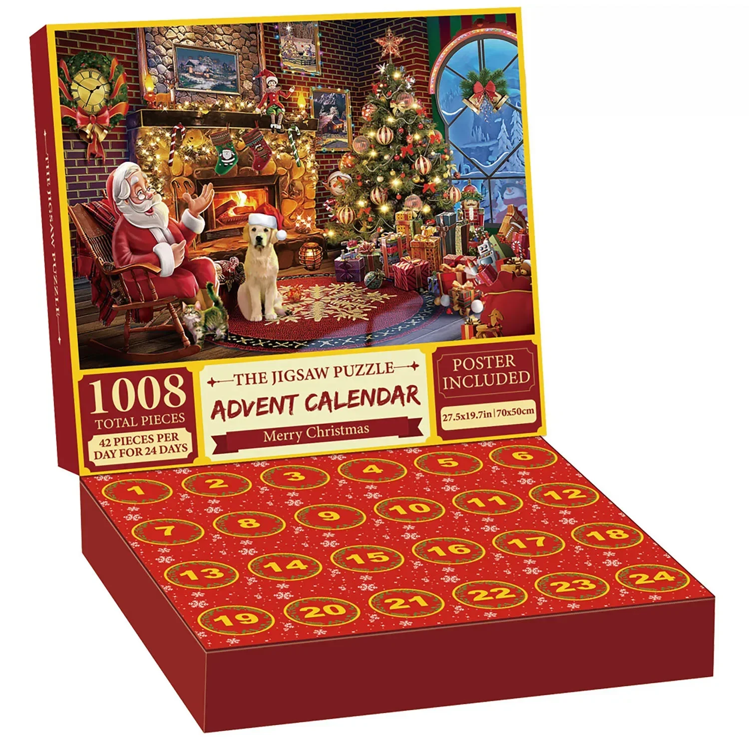 1008 Pieces Jigsaw Puzzle Merry Christmas Advent Calendar 2024 Merry Christmas Jigsaw Puzzles Holiday Puzzles Toys New Year Gift 5