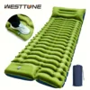 WESTTUNE Camping Sleeping Pad Ultralight Camping Mat with Pillow Built-in Foot Pump Inflatable Mattress for Backpacking Hiking 1