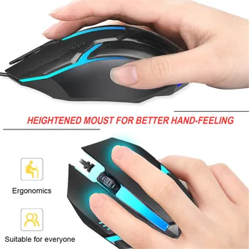 E-Sports USB Wired Mouse Colorful LED Gaming Mouse 5000 DPI Wired Mice Optical Wired Gamer Mouse For Desktop Laptop PC Computer 3