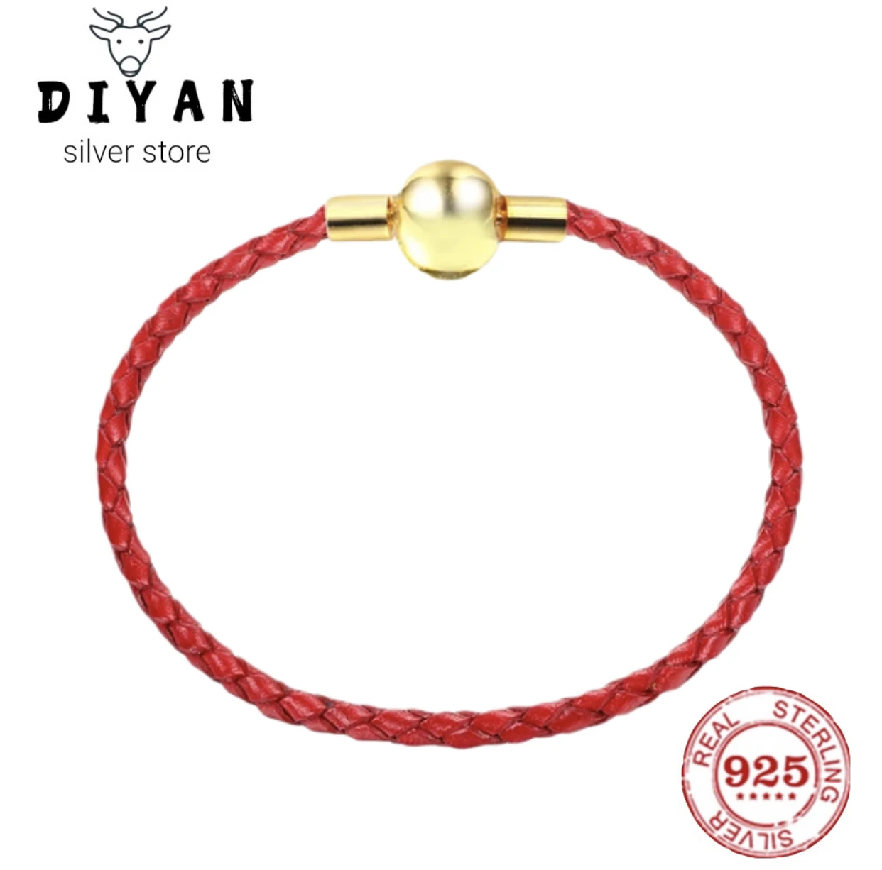 Hot selling 925% Sterling Silver Fitted original exquisite elegant leather women's bracelet party birthday charm jewelry gift