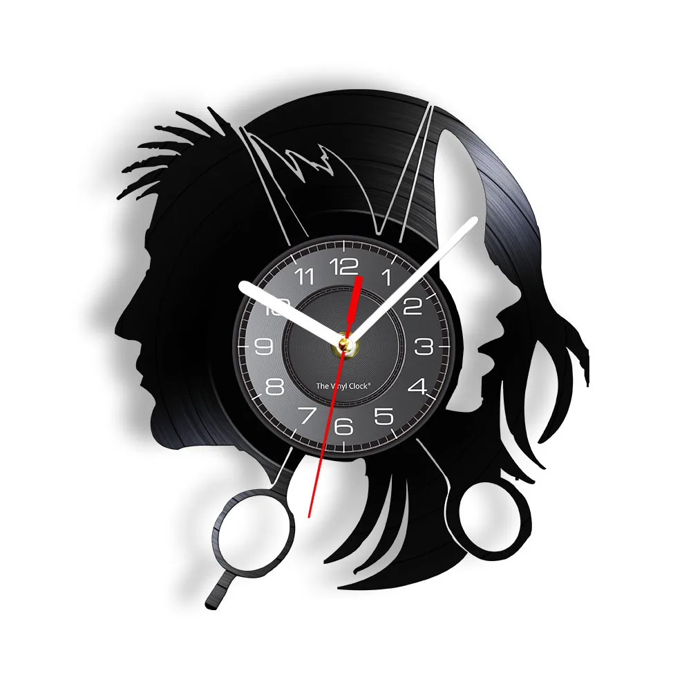 Hair Beauty Salon Shop Business Logo Wall Clock Hair Dressers Salon