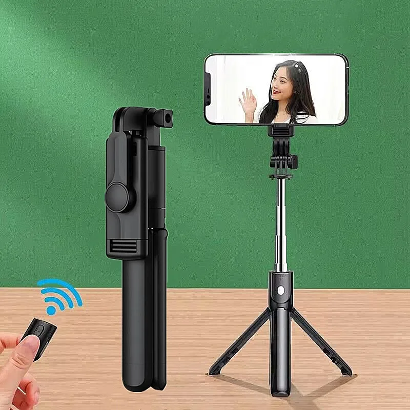 Selfie Stick Wireless Stand Bluetooth Remote Extendable Tripod for iPhone Mobile Phone Live Streaming