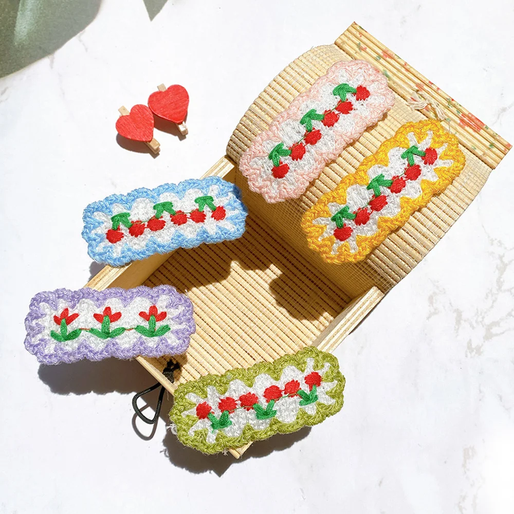 5 шт./компл. детские милые заколки для волос с изображением мультяшных цветов