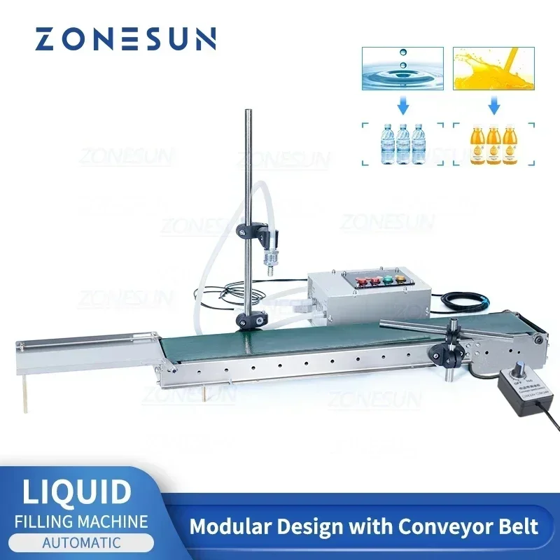 ZONESUN Automatic Filling Machine Liquid Perfume Bottle Water Oil Juice Single Head Filler With Conveyor Belt ZS-DPYT1500 liquid filling machine,filling machine
