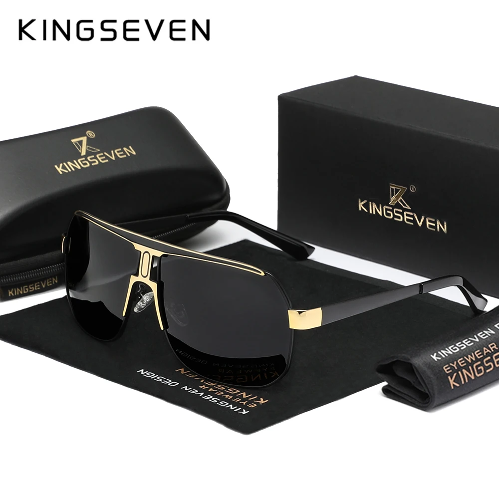KINGSEVEN Marke Design Vintage Polarisierte Sonnenbrille Männer Mode Im Freien UV400 Brillen Retro Trendy Gläser Fahren Angeln