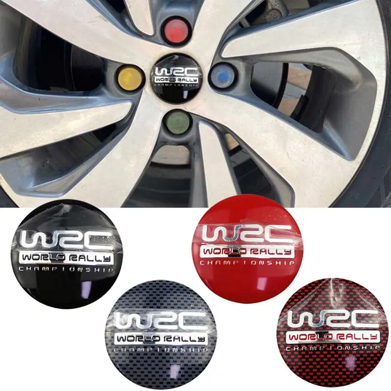 56Mm Wrc Logo Car Wheel Hub Cap Sticker Auto Tire Center Decal Per Peugeot Citroen Mini Mitsubishi Subaru Ford Volkswagen Honda
