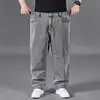 Spring Autumn Large Size Jeans Men Large Code Blue Grey Large Oversized The Elastic Big Men Pants 46 50 52 150KG 2