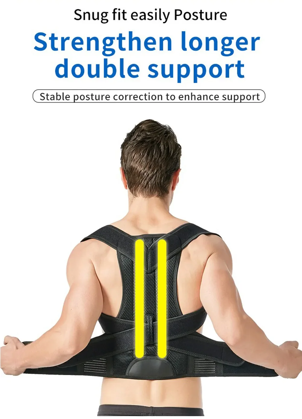 3XL 4XL Magnetic Slouching Corrective Shoulder Orthopedic Spine Pain Relief Back Brace Support Scoliosis Posture Corrector Belt