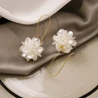 Women's Pearl Petal Ball Earrings Fashion Trend Long Flower Ball Earrings DIY Geometric Ear Buckle Party Holiday Jewelry Gifts - Image 5