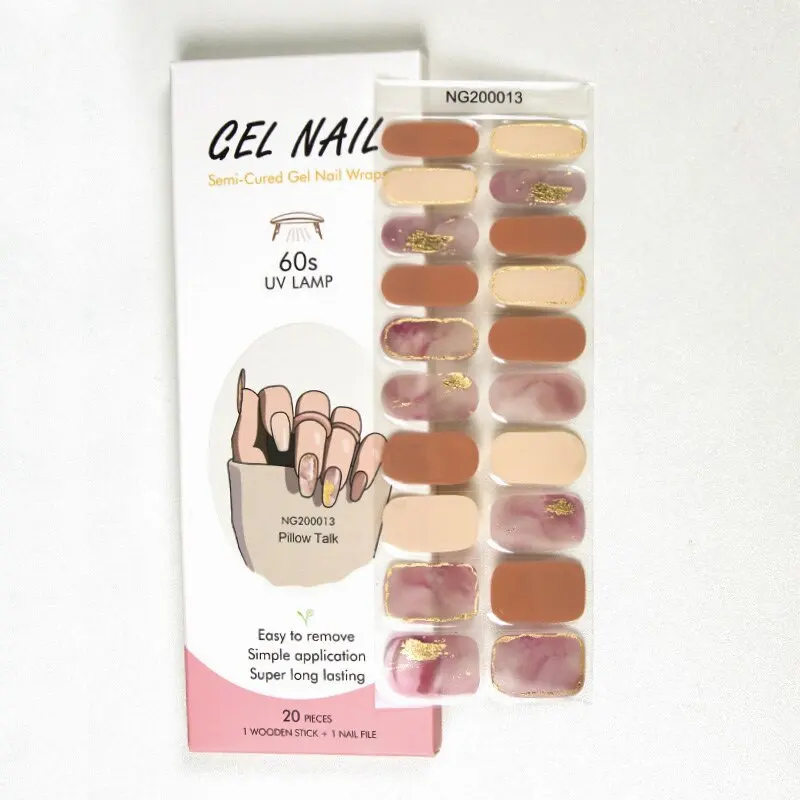 

1Sheet French Gel Nail Stick Nail Strips Patch Sliders Adhesive Waterproof Long Lasting Full Cover Gel Nail Sticker UV Lamp Need