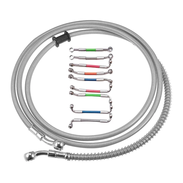 キノクニ ： ブレーキラインフィッティング メスタイプ M10×1.0 IF(J・マルチ.旧トヨタ) スチール ATV M10用オートバイホース ブレーキオイルホースライン ステンレススチール編組ブレーキホース 39cm-140cm オートバイ