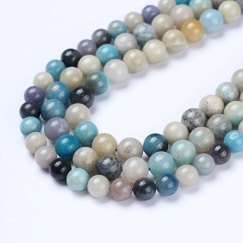 Rare Natural Blue Trolleite Healing Crystals Beads For Jewelry Making Bracelet Necklace Accessories 15'' 6mm 8mm 10mm 6