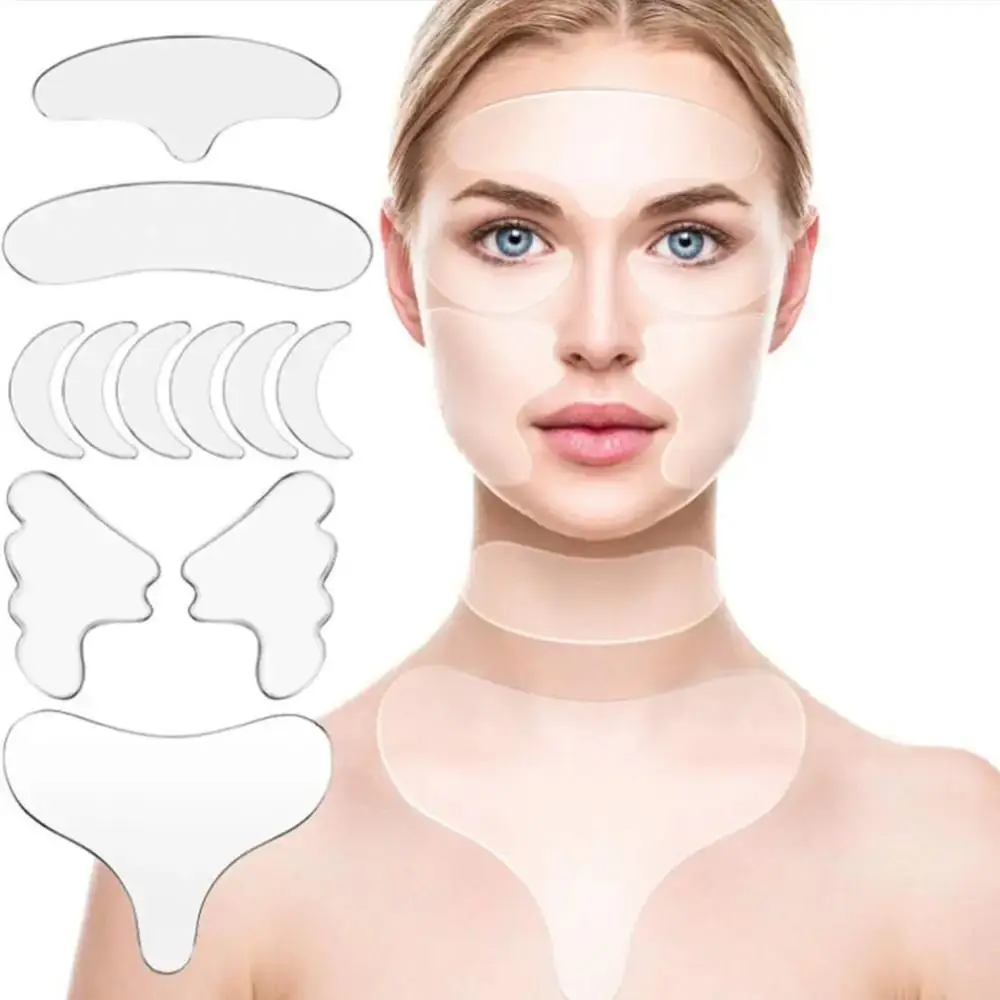 Reusable Silicone Face Pad Patch Smoothes Fine Lines Transparent Anti Wrinkle Patches Invisible Skin Lifting