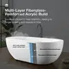 Freestanding Gloss White Acrylic Oval Tub 34"x71" Center Drain Spa-like Relaxation Lightweight & Strong Deck/Wall Mount Faucet 6