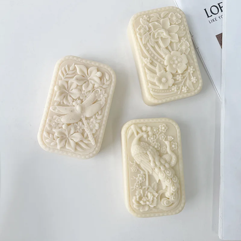 Handmade Soap Silicone Mold Resin Mould Peacock Flower Soap Making Supplies Resin Epoxy Chocolate Mold Home Decor Gifts
