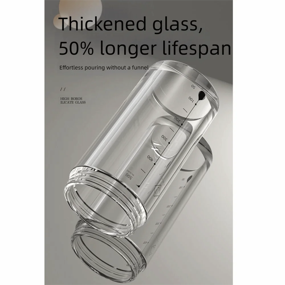 Leak Proof Cooking Oil Pot Large Capacity Automatic Cap Spout Oil Dispenser Heat-resistant Refillable Glass Oil Cruet Container