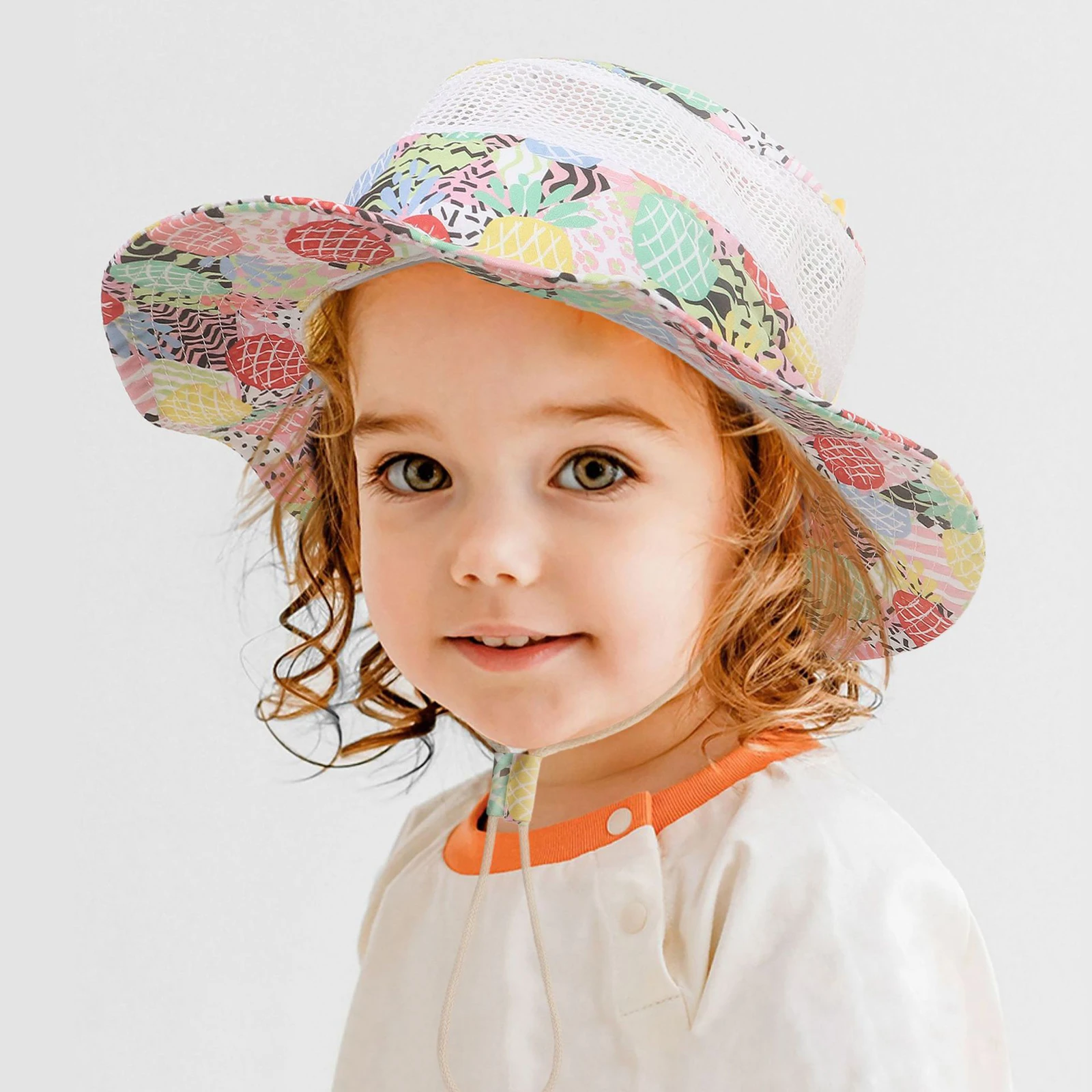 

Kids Girls Boys Fisherman Hat Children Flamingo Dinosaur Pineapple Print Wide Brim Sun Protection Cap 2023 Summer Sunshade Hats