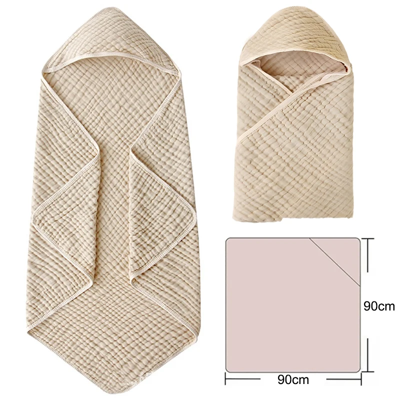Muslin Hooded Baby Towels Cotton Ultra-Soft & Absorbent Baby Bath Towels with Hood for Newborn & Infant Newborn Kids Bedding
