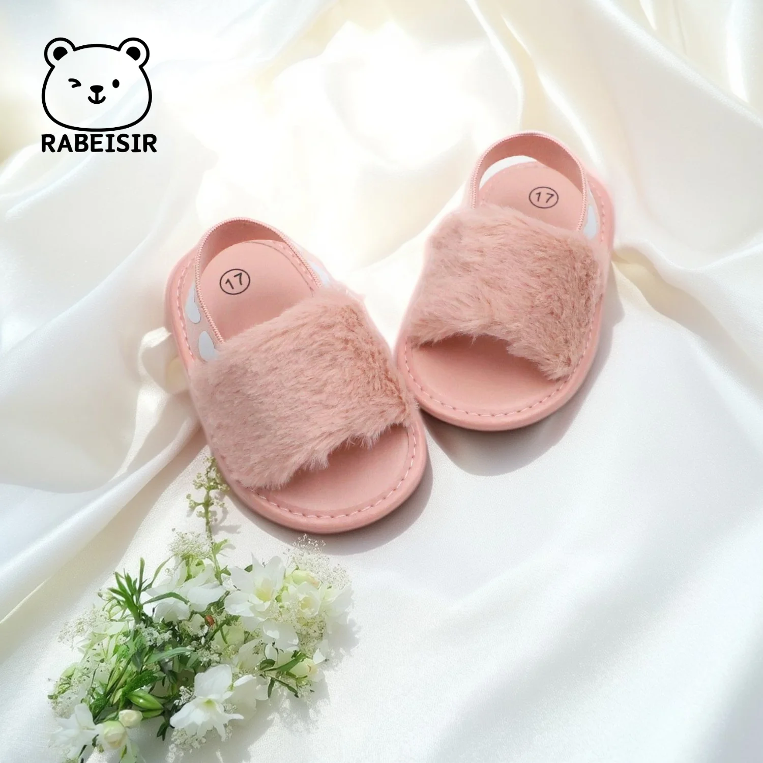 【Quality】 Baby girl winter breathable front shoes cute plush toddler shoes baby shoes.