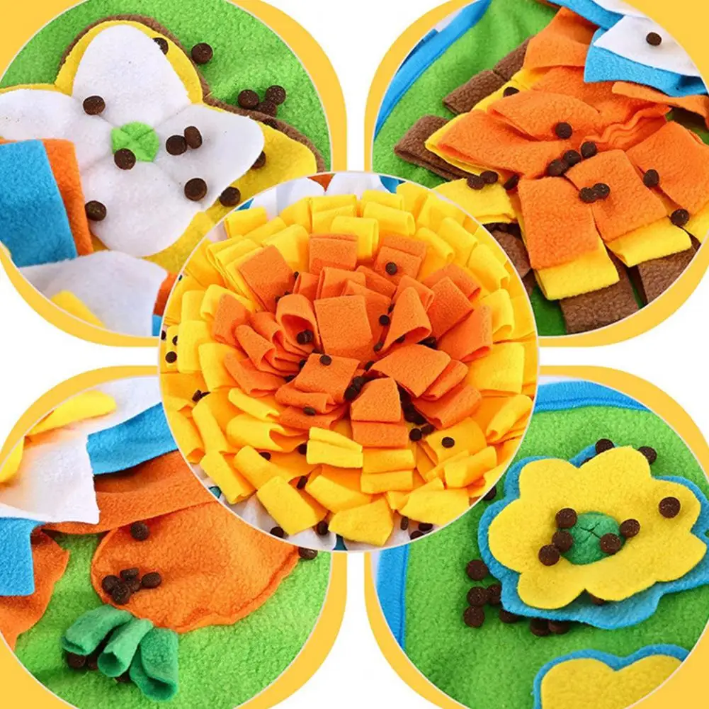 

Dog Sniffing Mat Dog Puzzle Toy Sniffing Mat with Sunflower Shape for Mental Stimulation Slow Feeding Enrichment for Boredom