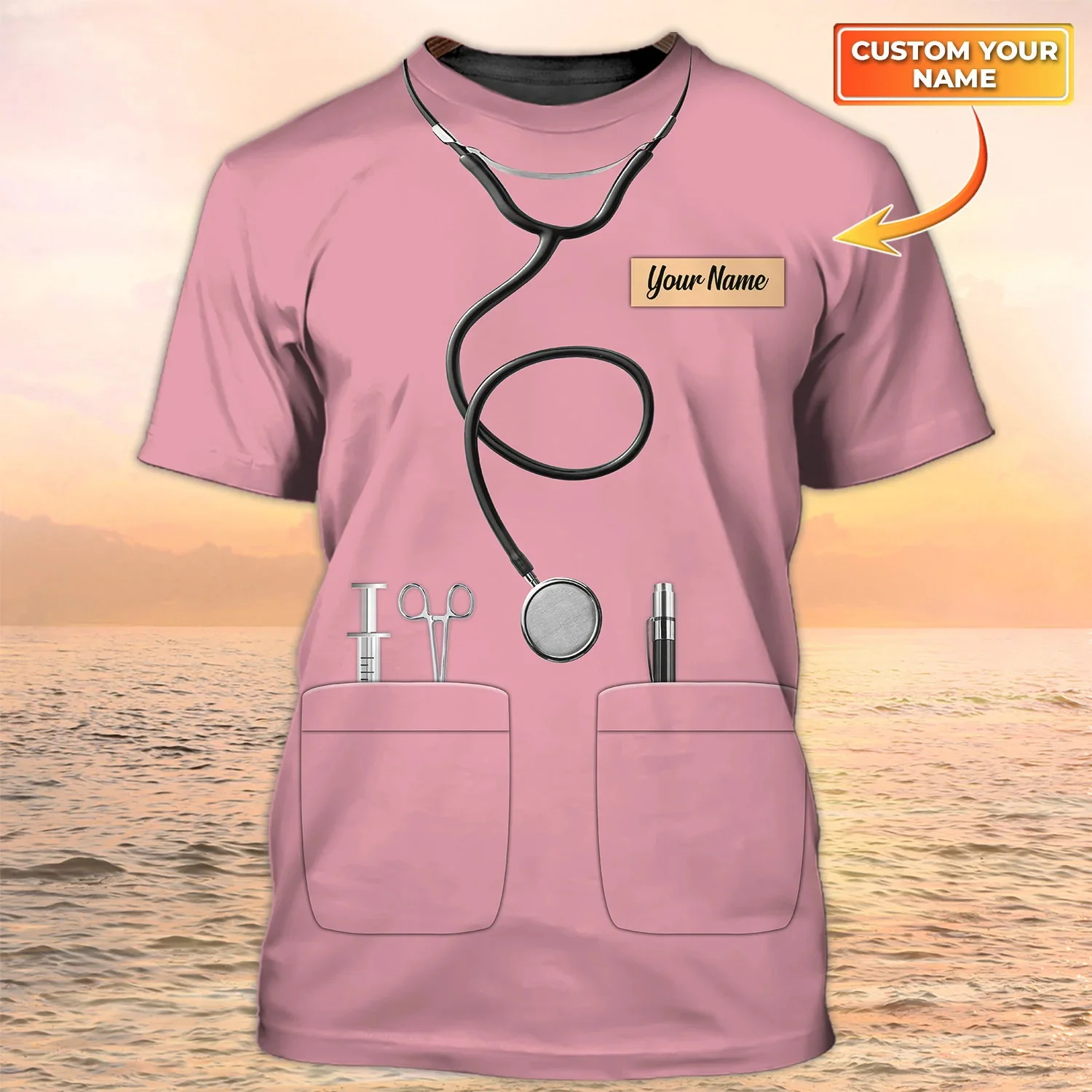 Neueste Sommer Mode männer T-shirt Krankenschwester Arzt Personalisierte Name 3D Gedruckt t-shirt Unisex Casual T-shirt Krankenschwester Uniform DW99 – Detail 21