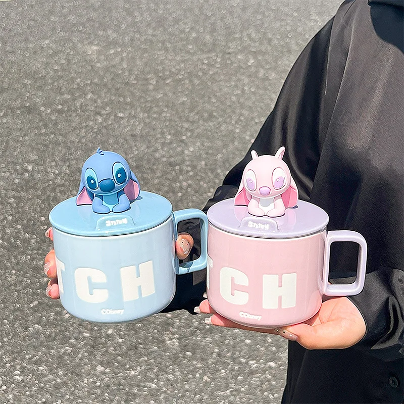 Mugs Disney Stitch & Angel avec Couvercle | Collection Unique