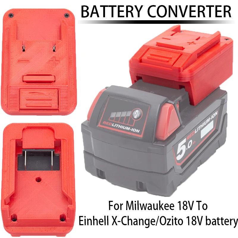 Adattatore Batteria Per Einhell X-Change/Ozito 18V Tools Converti Per Milwaukee 18V Convertitore Batteria Agli Ioni Di Litio Accessorio Per Utensili E