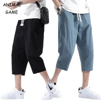 Summer Casual Linen Short Pants New Cotton Straight Mens Lightweight Shorts Large Solid Color Gym Fifth Beach Short Pants 1