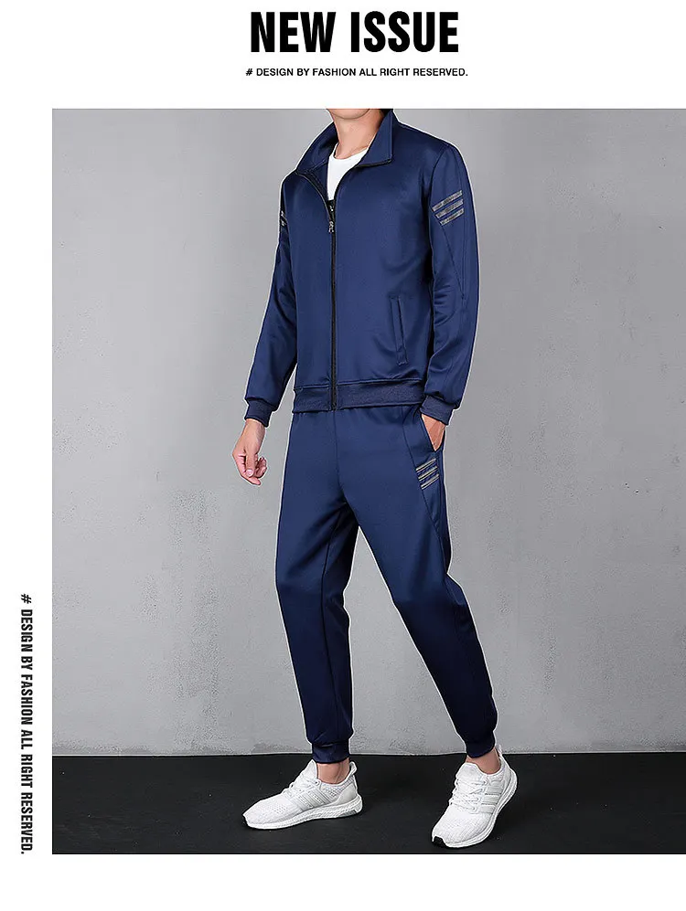 Tracksuit Men Sportswear Sets New Spring Autumn 2 Piece Sets Sports Suit Jacket+Pant Casual Sweatsuit Male Fashion Clothing mens two piece sets