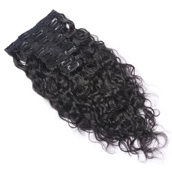 Water Wave Clip In Extensions Human Hair Deep Curly Clips Cheveux Naturel Humain Brazilian Glueless Wear To Go Hair On Promotion