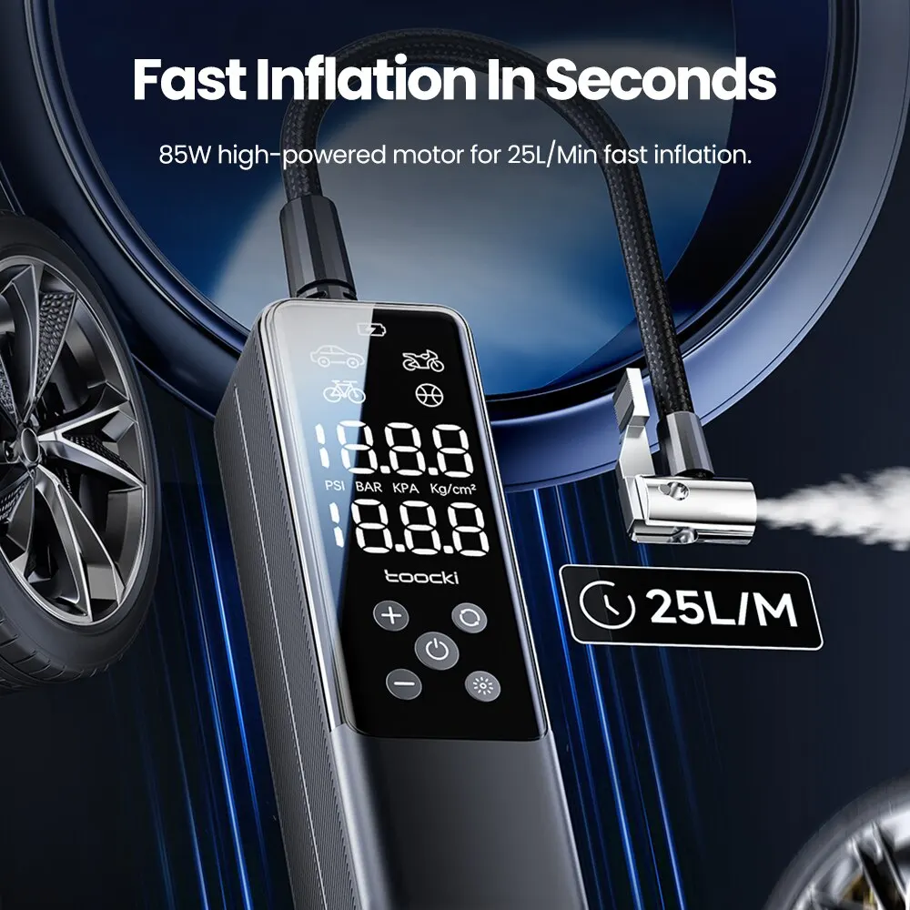 Toocki �޴�� �ڵ��� Ÿ�̾� ���� ����, ������ ���÷��� ��â�� ����, �ڵ��� ������� ������ ���� ����, 12V, 150psi