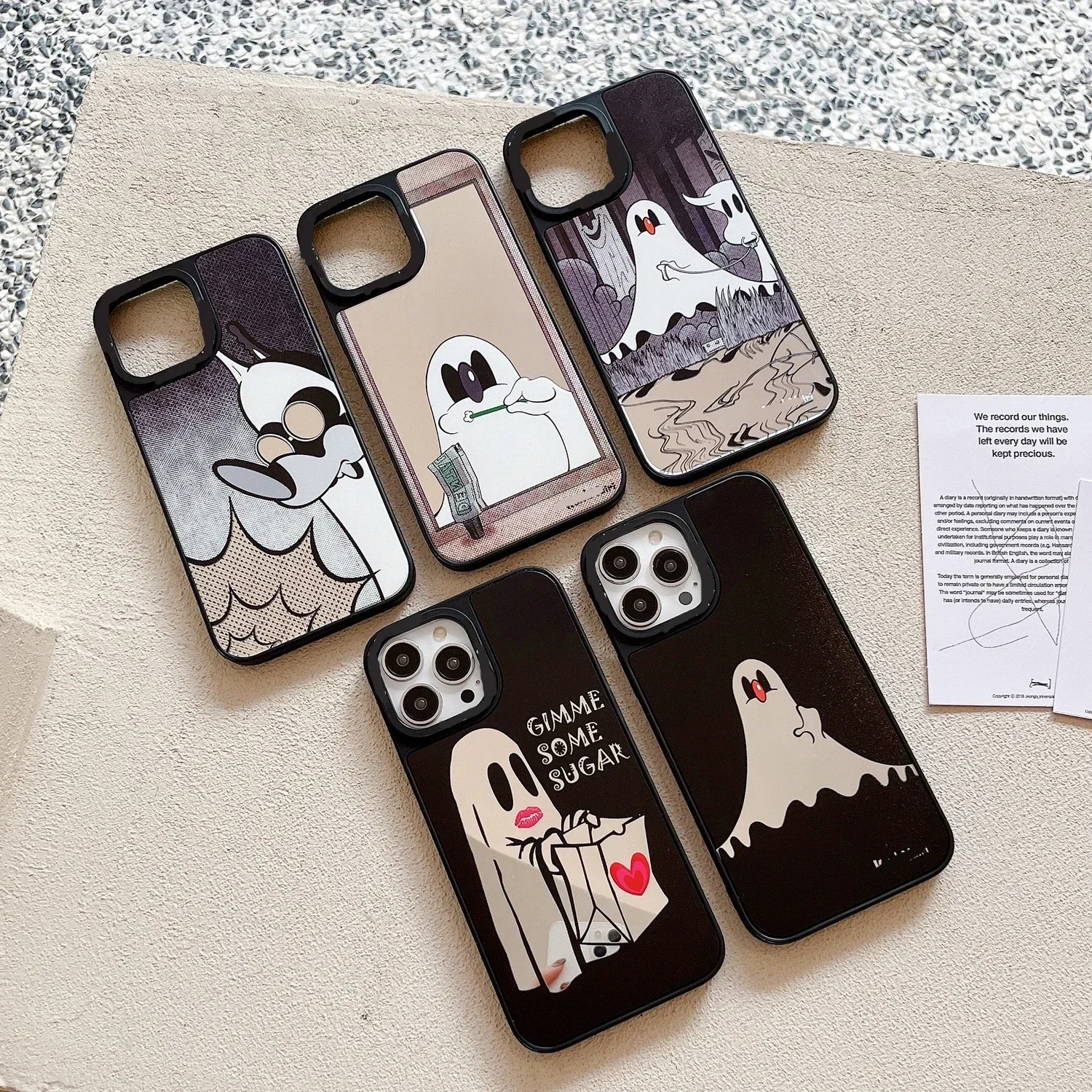 

Cartoon Ghost Mirror Surface Phone Case Cover for IPhone 14 13 12 11 15 Pro Max Case for IPhone 15 Pro Max