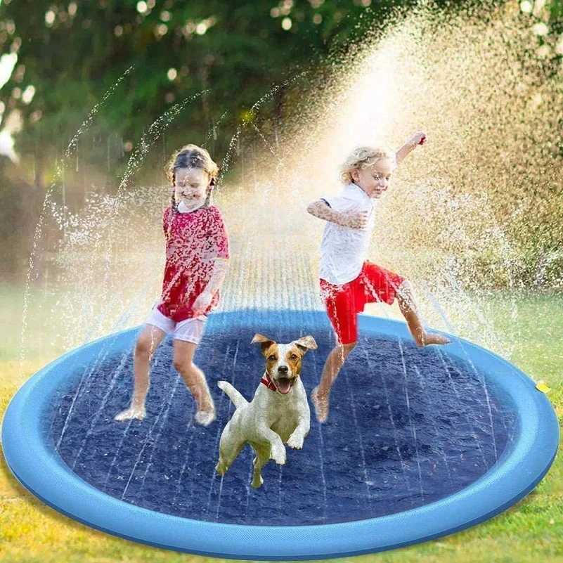 Colchoneta de agua inflable para niños y mascotas, colchoneta de agua de  170cm para jugar al