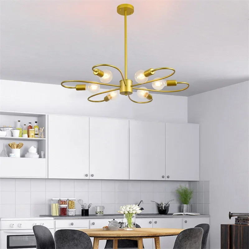 Simple Modern Living Room Chandelier Nordic Style Creative Personality Restaurant Study Room Bedroom Decoration Light Fixture