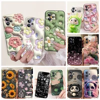 Cartoon Case For Realme GT2 Pro RMX3301 /  Realme GT Neo2 GT 2 Bumper Soft Liquid Silicone Back Cover Flower Luxury Phone Shell 1