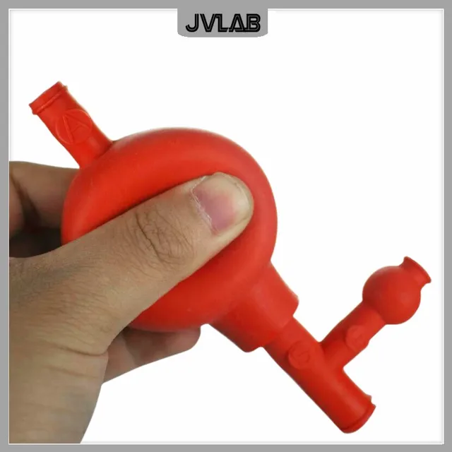 Bulbo Aspirazione Per Pipette In Gomma Con 3 Aperture - Rosso