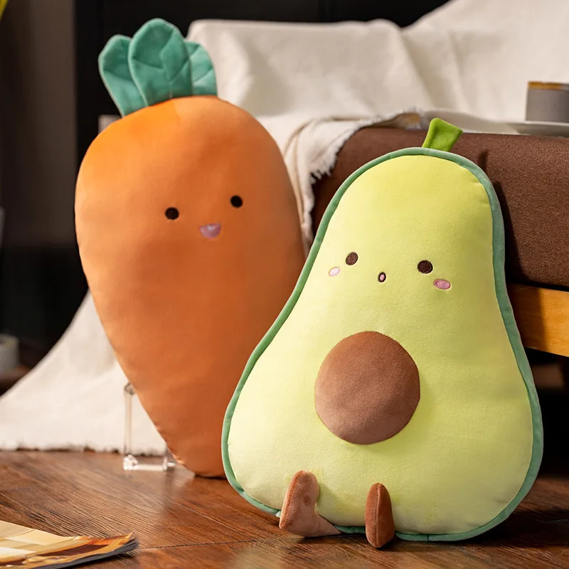Fruit Avocado Stuffed Pillow Soft Banana Plush Toy Cute Cartoon Mushroom Doll Carrot Plush Pillow Gift for Girls plush toys