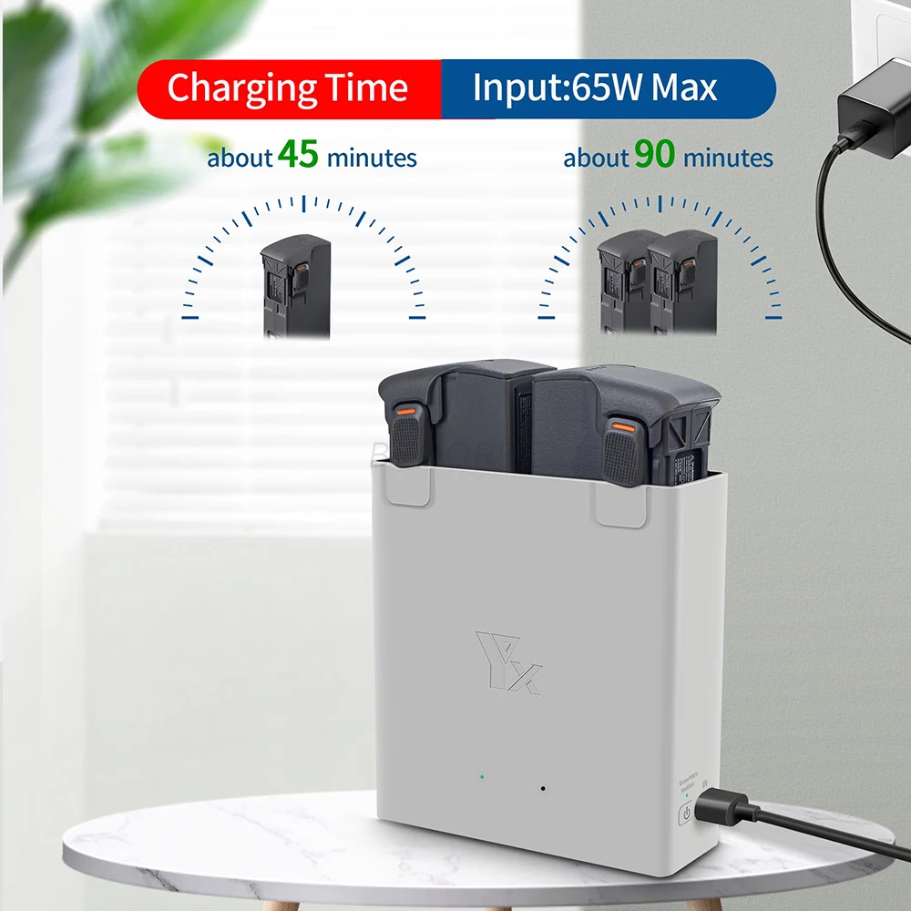Station de charge intelligente bidirectionnelle ouverte, montrant les emplacements pour batteries et le port de charge.