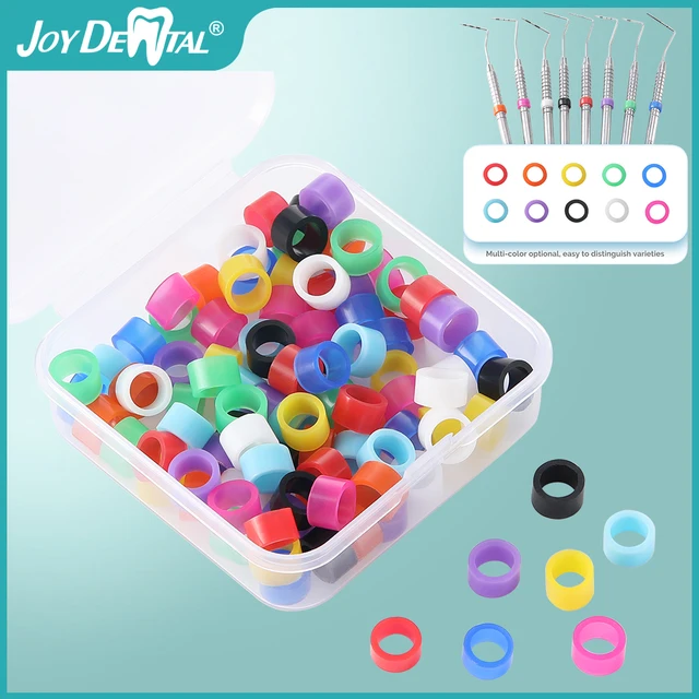 100Pcs/Box AZDENT Dental Color Code Ring Silicone Identification Circle Orthodontic Instrument Dentistry Material Autoclavable