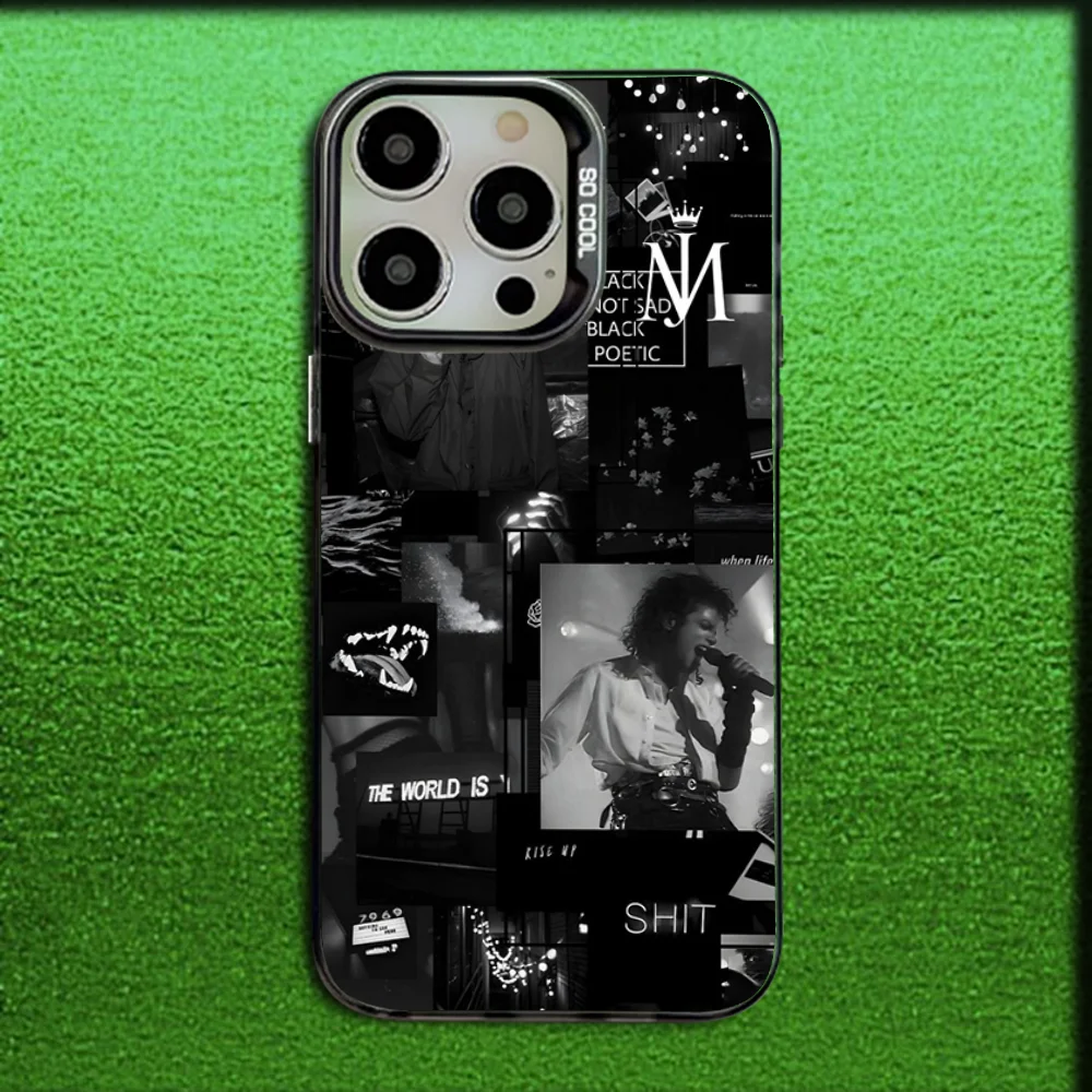 Michael Jackson Inspired Gray Matte Silicone Phone Case - Black Cover