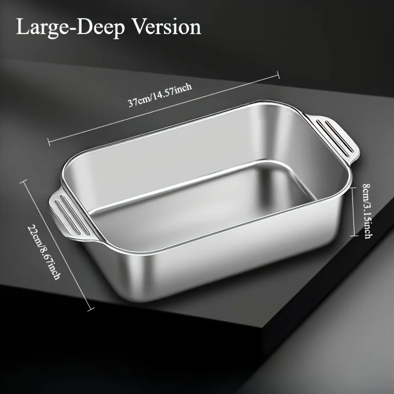 Stainless steel baking tray set 1 large deep baking tray with handles baking pan,baking pan tray