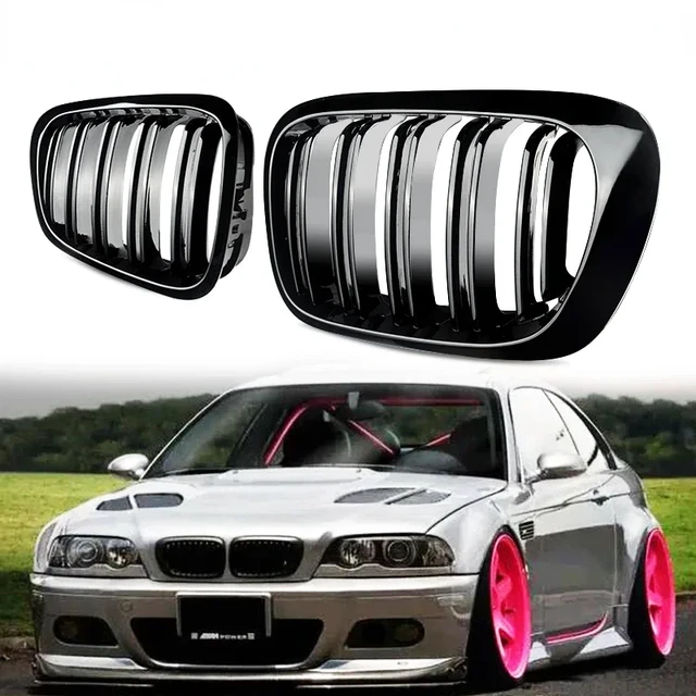 Car Front Kidney Black Grille for BMW E46 Grill Facelift Prefacelift 2 Door  Coupe/ 4 Door Sedan Tuning - AliExpress