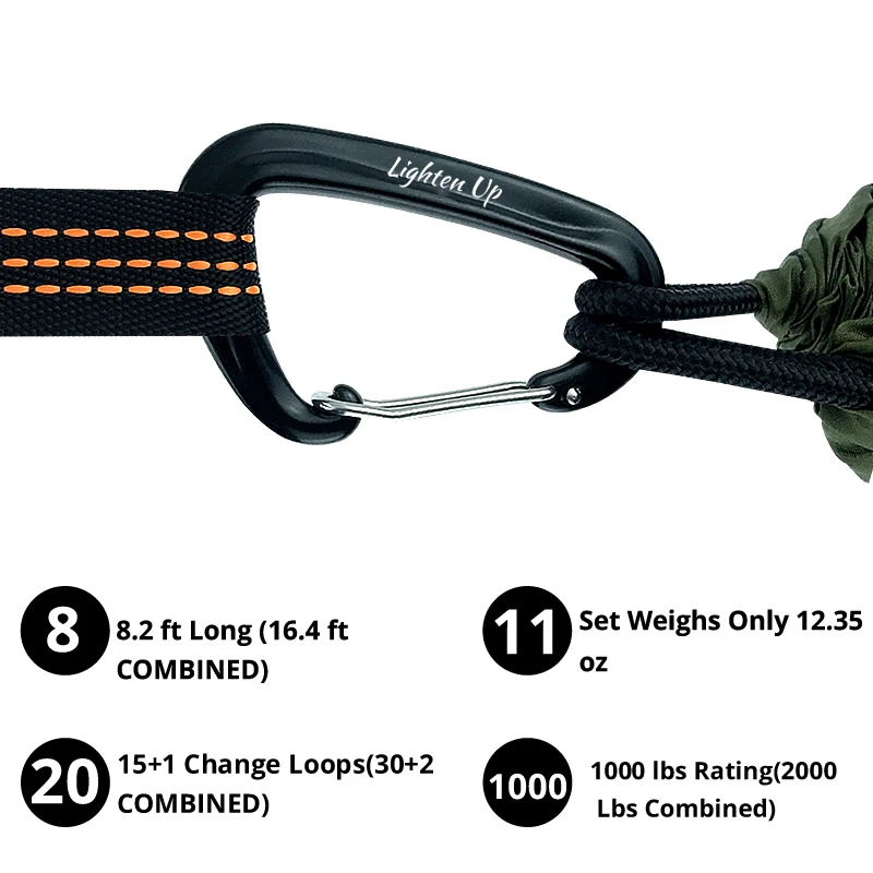 Hammock Straps Extra Strong Lightweight Rope and 600lbs Breaking Strength Non-Stretch 250CM 15 + 1 Loops Hammock Webbing 2PCS