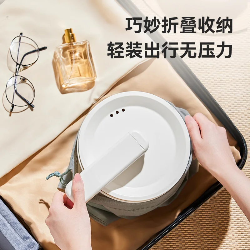 접이식 전기 요리 냄비, 다기능 전기 팬, 붙지 않는 전기 냄비, 여행용 밥솥, 2L, 110V, 220V