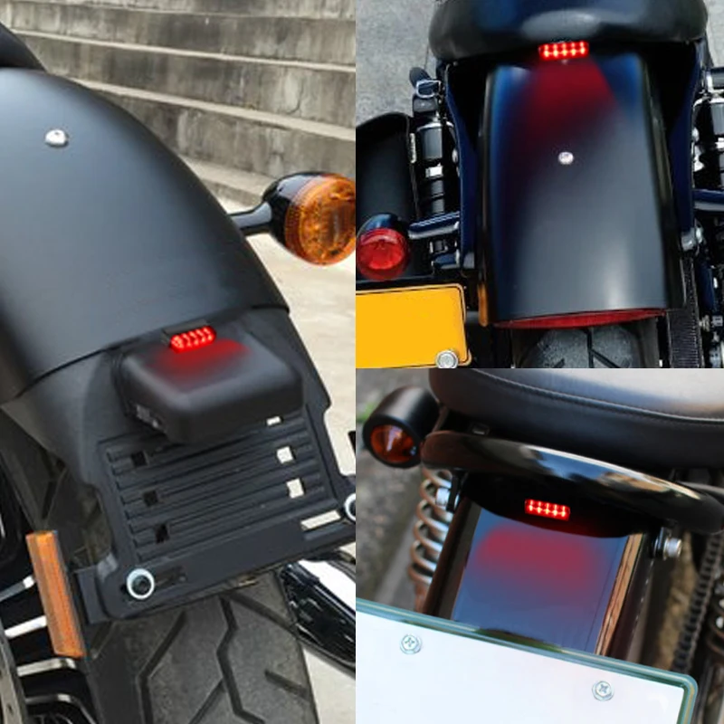 Evomosa Motorcycle Red Rear Tail Lamp 12V Mini 5 LED Stop Brake Light Universal for Motorcycle Scooter ATV Bike Cafe Racer Motor